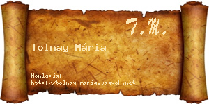Tolnay Mária névjegykártya