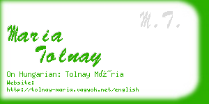 maria tolnay business card